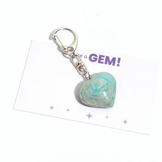 Amazonite Heart Charm - 1" from The Rock Space