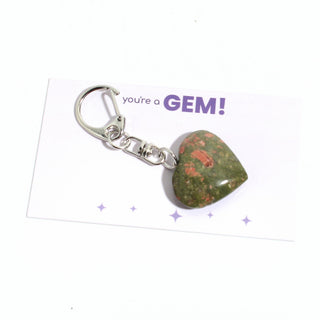 Unakite Heart Charm - 1" from The Rock Space
