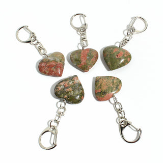 Unakite Heart Charm - Pack of 5 - 1" from The Rock Space