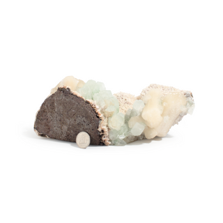 Stilbite and Calcite Cluster on Matrix Unique #60 from The Rock Space