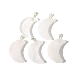 Clear Quartz B Crescent Moon Pendant - Pack of 5 from The Rock Space