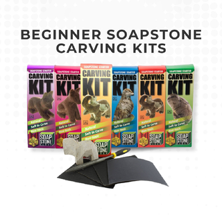 6-Pack Beginner Soapstone Carving Kits - Assembled (1 of each) from The Rock Space