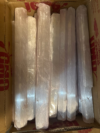 Selenite Logs Sealed 20kg Box from The Rock Space