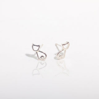 925 Silver Cat Earrings Silhouette from Stonebridge Imports