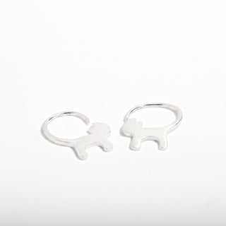 925 Silver Cat Earrings Curved Tail from Stonebridge Imports