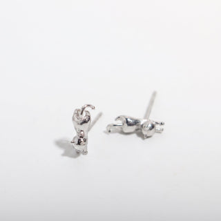 925 Silver Cat Earrings Stretching from Stonebridge Imports