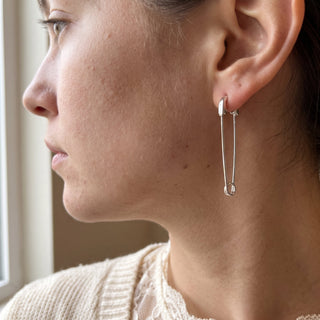925 Silver Small Paper Clip Earrings from Stonebridge Imports