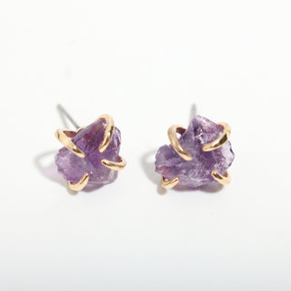 Amethyst Silver/Gold Plated Chakra Stud Earrings from Stonebridge Imports