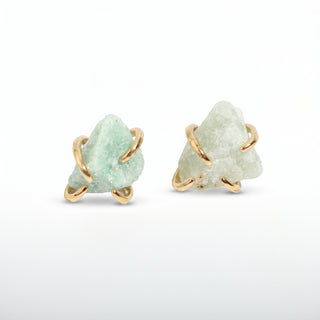 Green Aventurine Silver/Gold Plated Chakra Stud Earrings from Stonebridge Imports