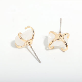 Clear Quartz Silver/Gold Plated Chakra Stud Earrings from Stonebridge Imports