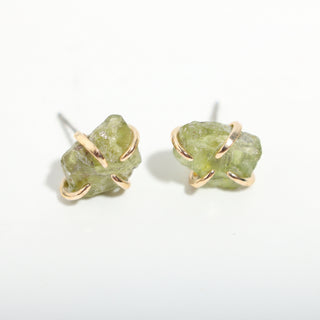 Peridot Silver/Gold Plated Chakra Stud Earrings from Stonebridge Imports