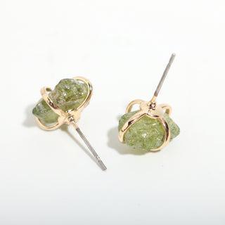 Peridot Silver/Gold Plated Chakra Stud Earrings from Stonebridge Imports