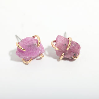 Ruby Silver/Gold Plated Chakra Stud Earrings from Stonebridge Imports