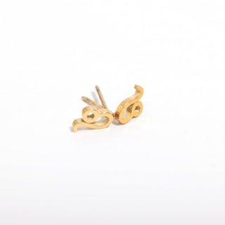 Gold Plated Zodiac Earrings Leo from Stonebridge Imports
