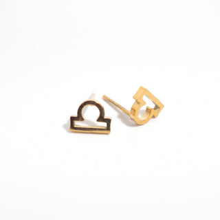 Gold Plated Zodiac Earrings Libra from Stonebridge Imports