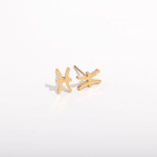 Gold Plated Zodiac Earrings Pisces from Stonebridge Imports