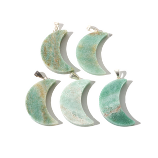 Green Aventurine B Crescent Moon Pendant - Pack of 5    from Stonebridge Imports