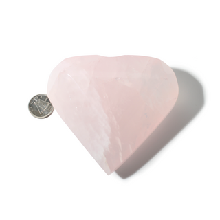Rose Quartz Faceted Heart Unique #1 - 3 1/4" from The Rock Space