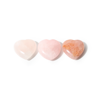 Rose Quartz Heart #1 - 3 Pack