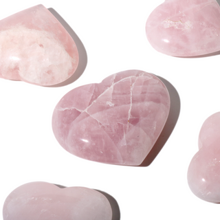 Rose Quartz B Heart Carvings - 5 to 13 Pieces - 1kg Box from The Rock Space