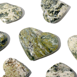 Serpentine B Heart Carvings - 7 to 10 Pieces - 1kg Box from The Rock Space