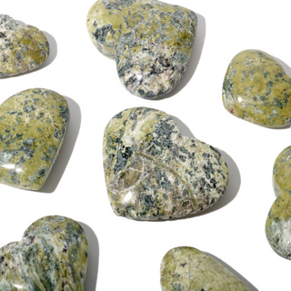 Serpentine B Heart Carvings - 7 to 10 Pieces - 1kg Box from The Rock Space