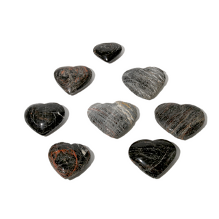 Black Tourmaline B Heart Carvings - 5 to 10 Pieces - 1kg Box    from Stonebridge Imports