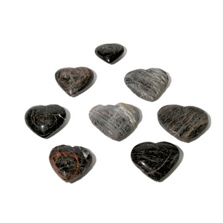 Black Tourmaline B Heart Carvings - 5 to 10 Pieces - 1kg Box from The Rock Space