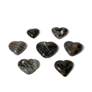 Black Tourmaline B Heart Carvings - 5 to 10 Pieces - 1kg Box    from Stonebridge Imports