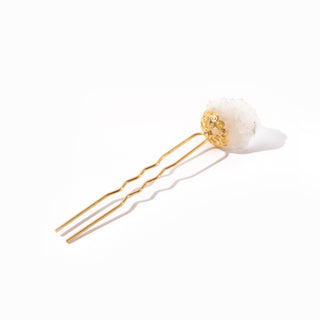 Clear Quartz Cluster Gold-Plated Hair Pin    from The Rock Space