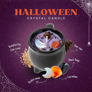 Halloween Crystal Candle 🎃 Add Some Spooky Sparkle to Your Home Cauldron   from The Rock Space