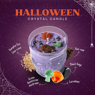 Halloween Crystal Candle 🎃 Add Some Spooky Sparkle to Your Home Skull   from The Rock Space