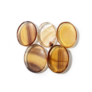 Yellow Fluorite Worry Stone - Pack of 5 from The Rock Space