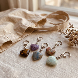 Mixed Stone Heart Charm - Pack of 5 - 1" from Stonebridge Imports