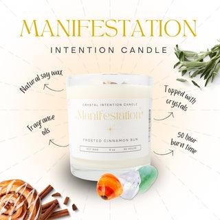 Crystal Intention Candle (Now in Clear Vessel!) Manifestation from Stonebridge Imports