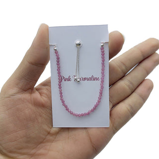 Pink Tourmaline Sterling Silver Bracelet - Single    from Stonebridge Imports