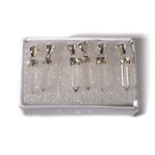 Quartz Point Sterling Silver Pendant - 6 pack    from Stonebridge Imports