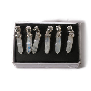 Rainbow Moonstone Point Sterling Silver Pendant - 6 pack from The Rock Space