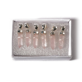 Rose Quartz Point Sterling Silver Pendant - 6 pack    from Stonebridge Imports