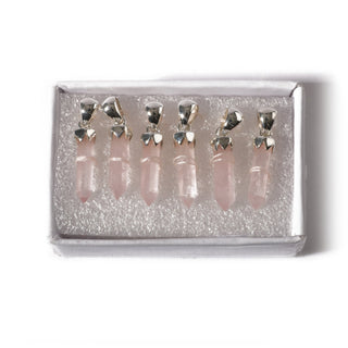 Rose Quartz Point Sterling Silver Pendant - 6 pack from The Rock Space