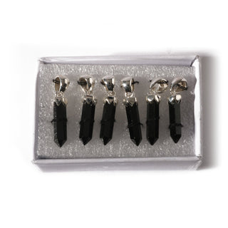 Black Tourmaline Point Sterling Silver Pendant - 6 pack from The Rock Space