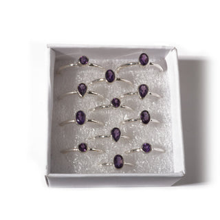 Amethyst Sterling Silver Rings - 12 pack from The Rock Space