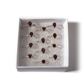 Red Garnet Sterling Silver Rings - 12 pack from The Rock Space
