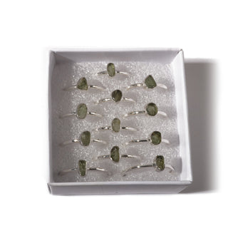 Moldavite Sterling Silver Rings - 12 pack from The Rock Space