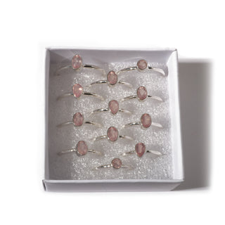 Rose Quartz Sterling Silver Rings - 12 pack    from Stonebridge Imports