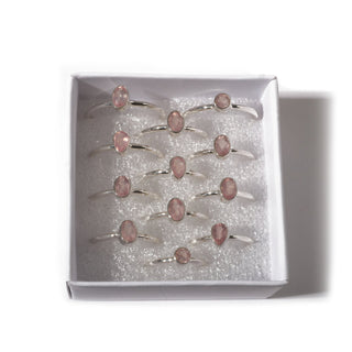 Rose Quartz Sterling Silver Rings - 12 pack from The Rock Space