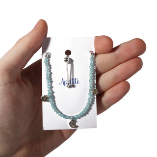 Apatite with Labradorite Charm Sterling Silver Bracelet - Single    from The Rock Space