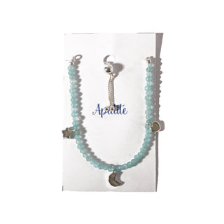 Apatite with Labradorite Charm Sterling Silver Bracelet - Single    from Stonebridge Imports