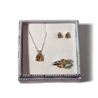 Citrine (Ring + Stud + Pendant) - Sterling Silver Set    from Stonebridge Imports