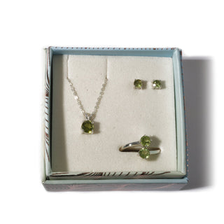Peridot (Ring + Stud + Pendant) - Sterling Silver Set from The Rock Space